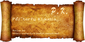 Péterfy Klaudia névjegykártya