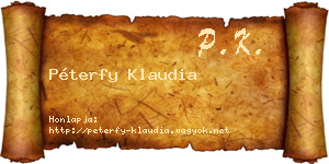Péterfy Klaudia névjegykártya