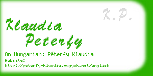 klaudia peterfy business card